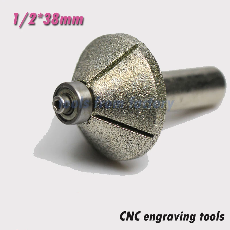 

1pc CNC engraving bits Diamond Sand diamond end milling cutter on cutting trimming knife Bevel heads XJD1/2*38