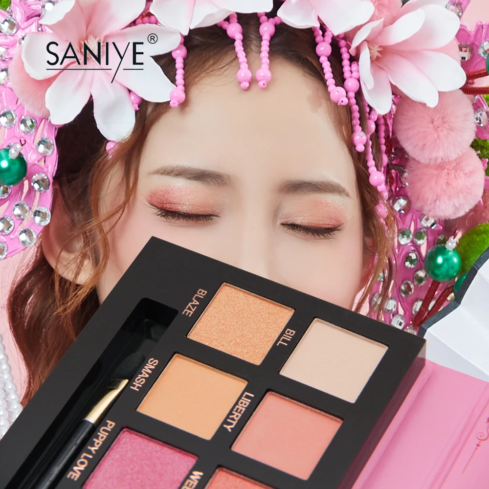 SANIYE, 14 цветов, стойкие блестящие тени для век, цветные тени для век, палитра косметики, розовая палитра для макияжа yeux T067