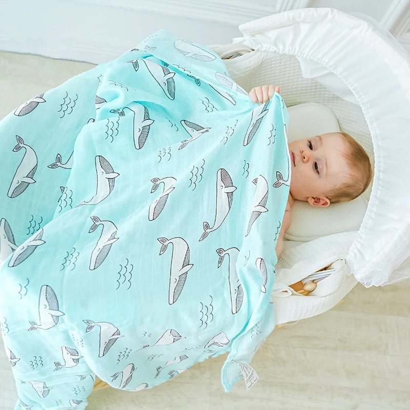 Новое Брендовое детское одеяло из муслина, хлопковое бамбуковое волокно, детское Пеленальное Одеяло для новорожденных, детское банное поло...