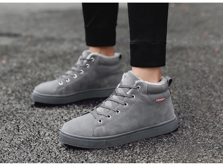 JINTOHO Big Size Black Mens Winter Shoes Fashion Men Winter Boots Ankle Warm Snow Boots For Men Casual Snow Shoes For Men