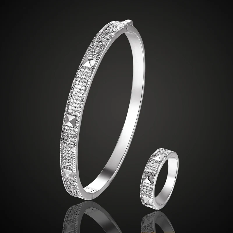 Rhodium 7 Тереза, европейский дизайн, кубический циркон, браслеты для женщин, подарки, фирменные свадебные аксессуары, модные, любовь, цепочка, браслеты, пара, бижутерия - Окраска металла: Rhodium 7