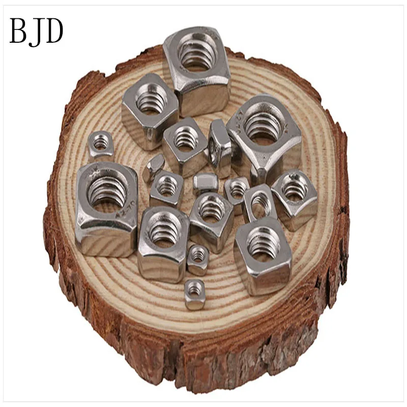 

DIN557 100Pcs M4x7x3 4mm nut Stainless steel square is not easy to fall off nuts apply to Lathe automobile chassis M4 nut