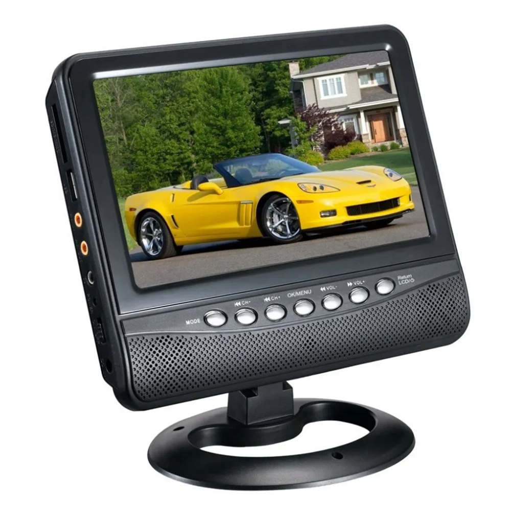 Цветной Аналоговый портативный телевизор 7 5 дюйма TFT LCD с широким углом обзора