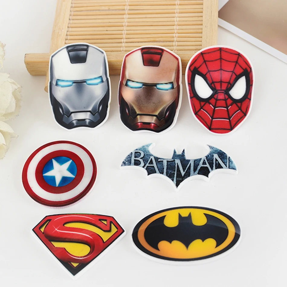 50 шт. смешанные мультфильм герой смолы Flatback летучая мышь Супер Человек плоское