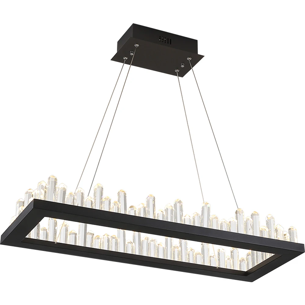 

rectangle design modern LED chandeliers crystal lamp AC110V 220V lustre dinning room living room kronleuchter