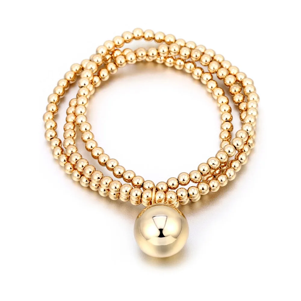 3 шт. женские эластичные браслеты из розового золота|Браслеты с шармами| |