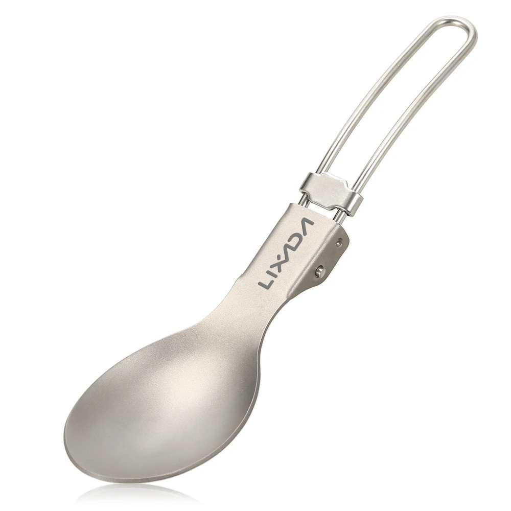 Lixada титановая Складная ложка-вилка легкая портативная походные столовые приборы