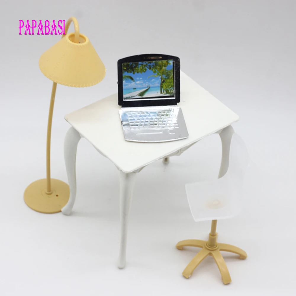 Бесплатная доставка кукольный игровой домик мебель для кукол стол + лампа