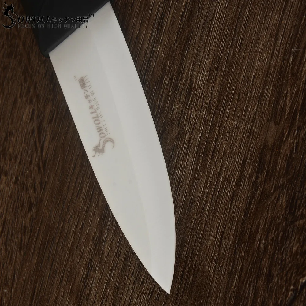 SOWOLL Brand Fruit Kitchen Knife 2018 NEW Arrvial Sharp Ceramic 3 inch Black Hande White Blade Paring Cooking Tool | Дом и сад