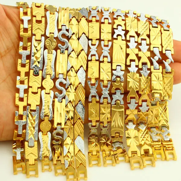 Оптовая продажа золотой браслет для женщин мужчин золото/покрытые серебром