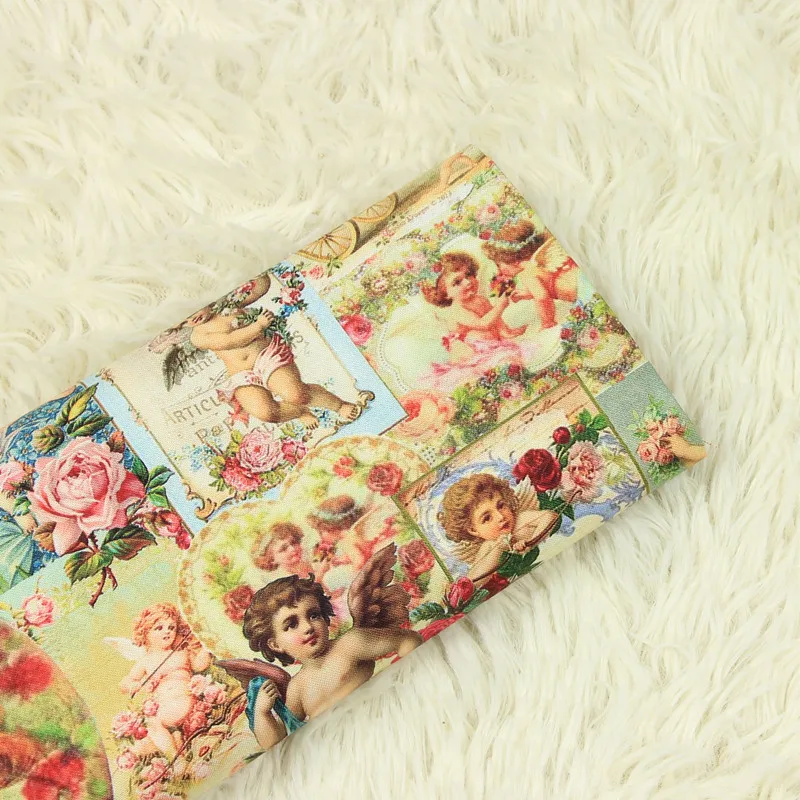 Оригинальный дизайн Ангелы в розовом саду хлопковая простая стеганая ткань по