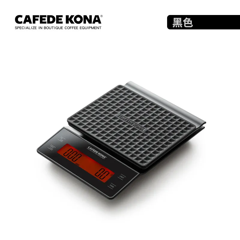 Cafede kona Портативный кг/3 кг/0,1 г капельного Кофе весы с таймером электронные цифровые Кухня весы высокой точности ЖК-дисплей электронные весы