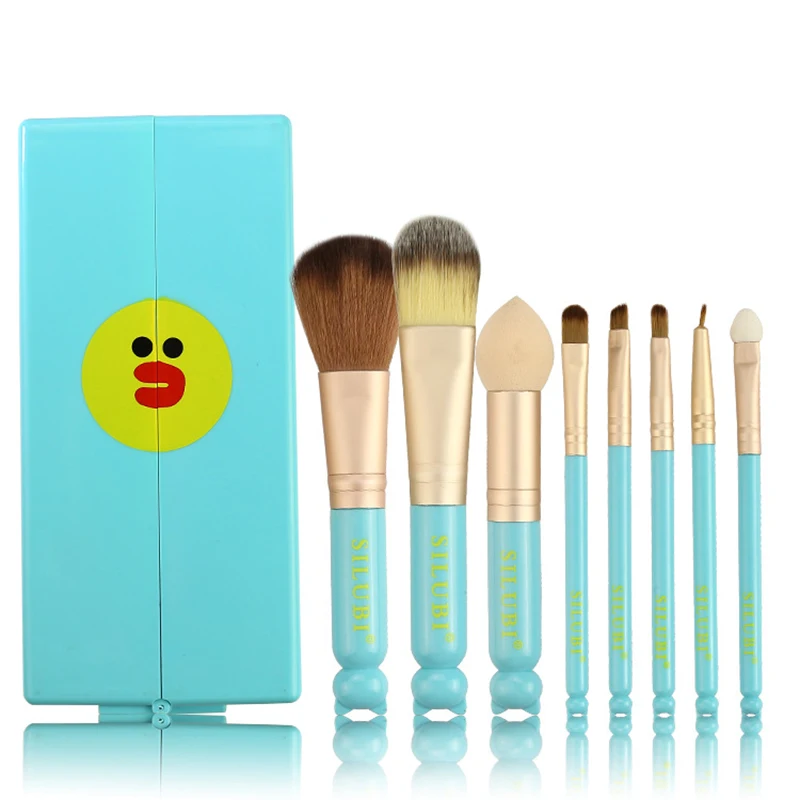 Набор кистей для макияжа Koren набор с милым медведем и уткой Silubi 8 шт. инструменты