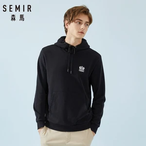 Мужская хлопковая толстовка с капюшоном и карманами-кенгуру