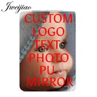 Индивидуальное прямоугольное карманное зеркало JWEIJIAO, индивидуальное фото, складное кожаное компактное портативное зеркало для макияжа для женщин, подарок