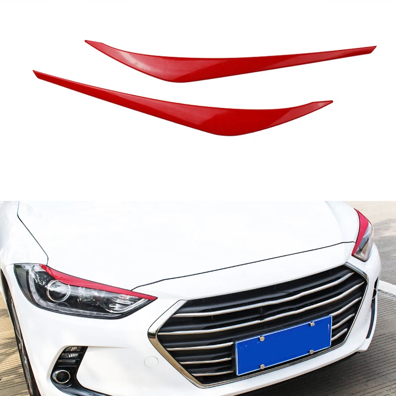 Подходит для HYUNDAI Elantra 2017 2018 белые чехлы передних фар|Наклейки на автомобиль| |