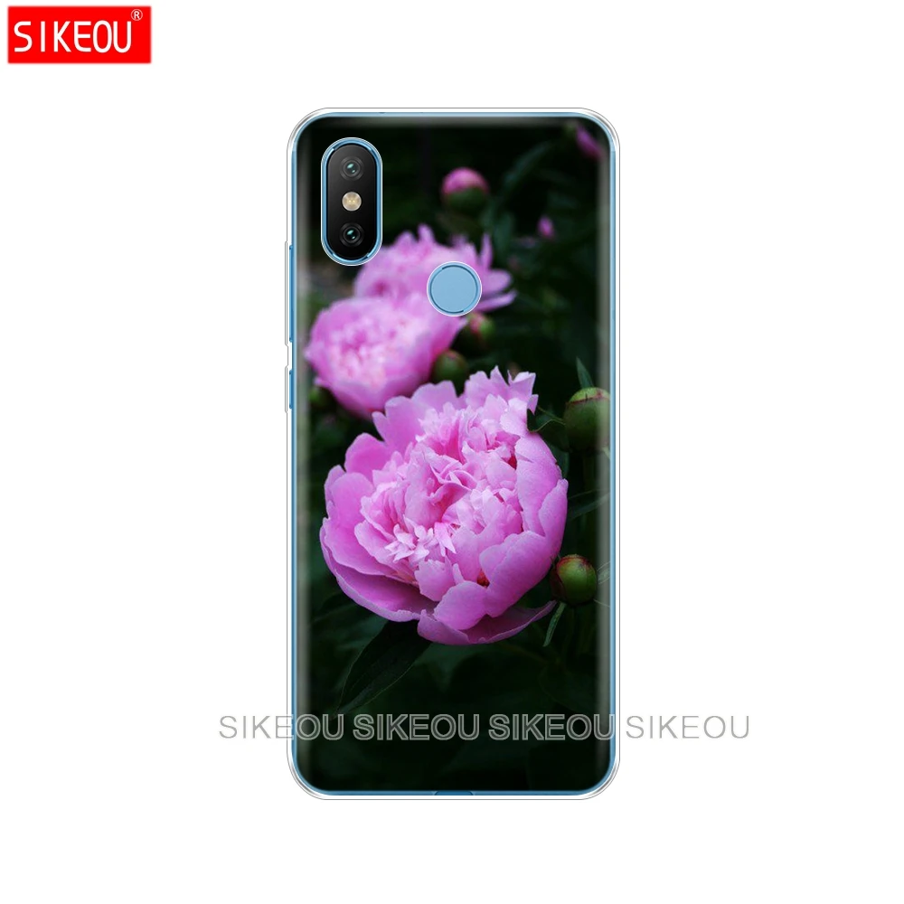 Силиконовый чехол для Xiaomi Mi 8 8SE A1 A2 lite 5 5S 5X 6 Mi5 MI6 NOTE 3 MAX Mix 2 2S фиолетовый летний пион