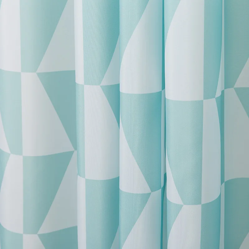 Зеленые и белые треугольные шторы с эффектом памяти для дома водонепроницаемые