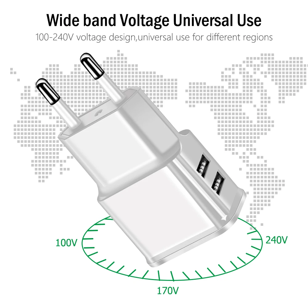 Dual USB зарядное устройство мобильный телефон ЕС s Plug Путешествия стены переходник