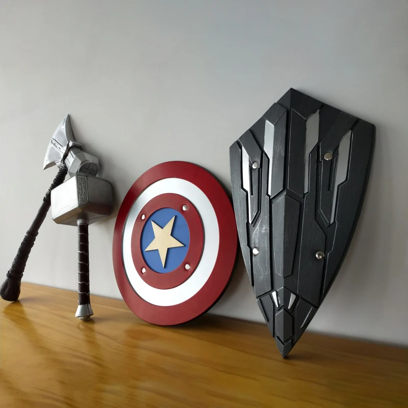 1:1 Thor Axe Hammer Капитан Америка щит Marvel Мстители 4 эндшпиль 1/6 весы ПВХ и ПУ Игрушка