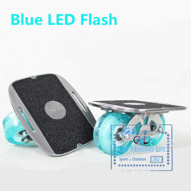 LED Flash Blue Экстремальный Driftboard с повязка на ногу для прыжка вниз падение дрейф доска, прочный эластичный PU сцепление колесо для Freeline плеер - Цвет: LED Flash Blue