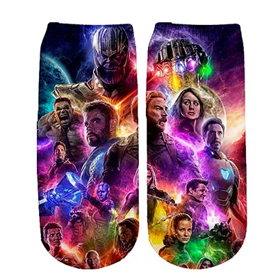 Носки с героями комиксов Marvel, Мстителей, комиксов, героев из мультфильма «Железный Капитан Америка», Теплые повседневные носки до колена с противоскользящей прострочкой - Цвет: 10