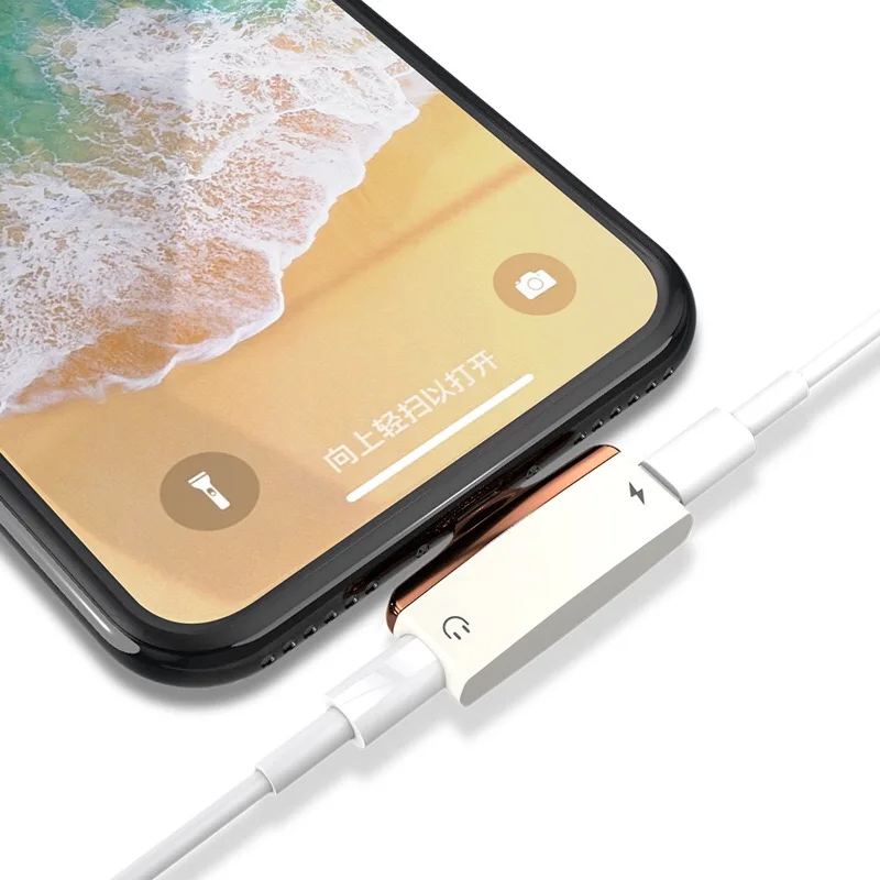 VRURC 2 в 1 для iPhone X Аудио зарядки адаптер 7 8 плюс Зарядное устройство сплиттер Lightning