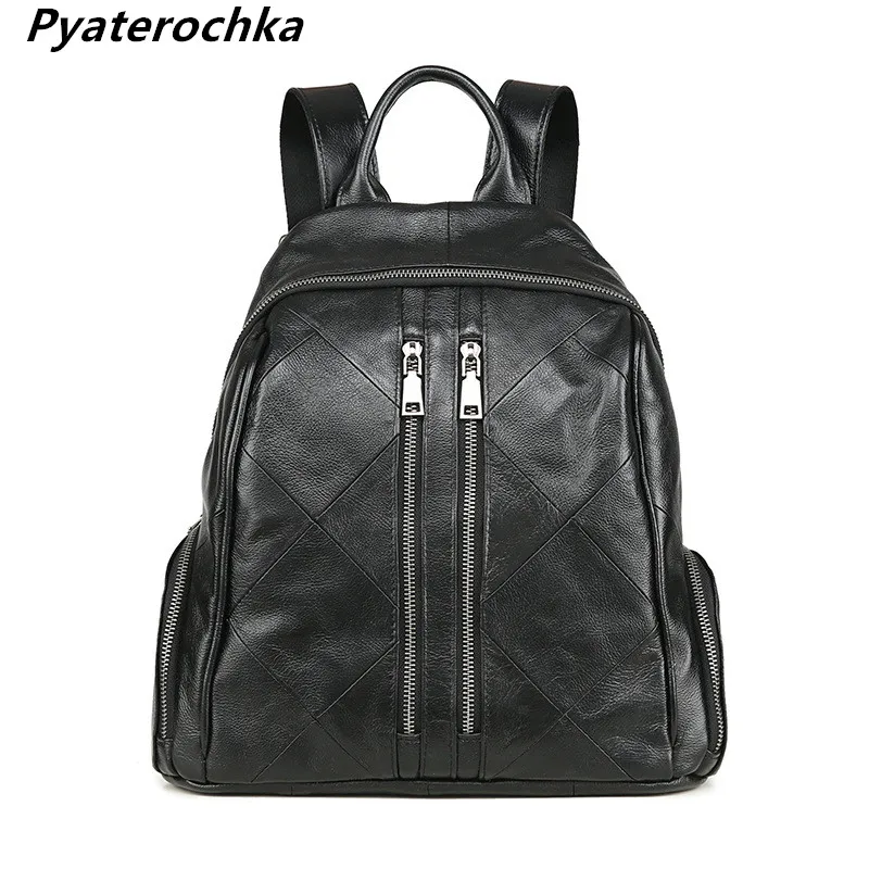 Женский рюкзак из натуральной кожи Pyaterochka винтажный повседневный 2019|Женские