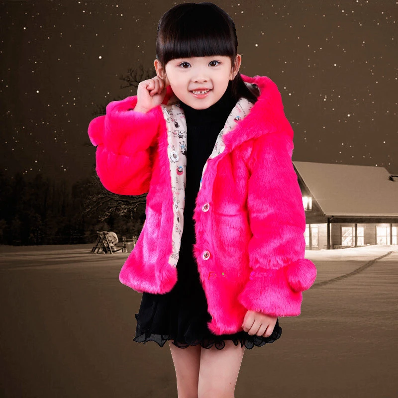2017 г. осенне-зимнее пальто на искусственном меху для девочек детская верхняя
