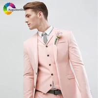 pink slim fit wedding men suits 2019 groom tuxedos 3 pieces jacketpantsvest bridegroom suits best man blazer