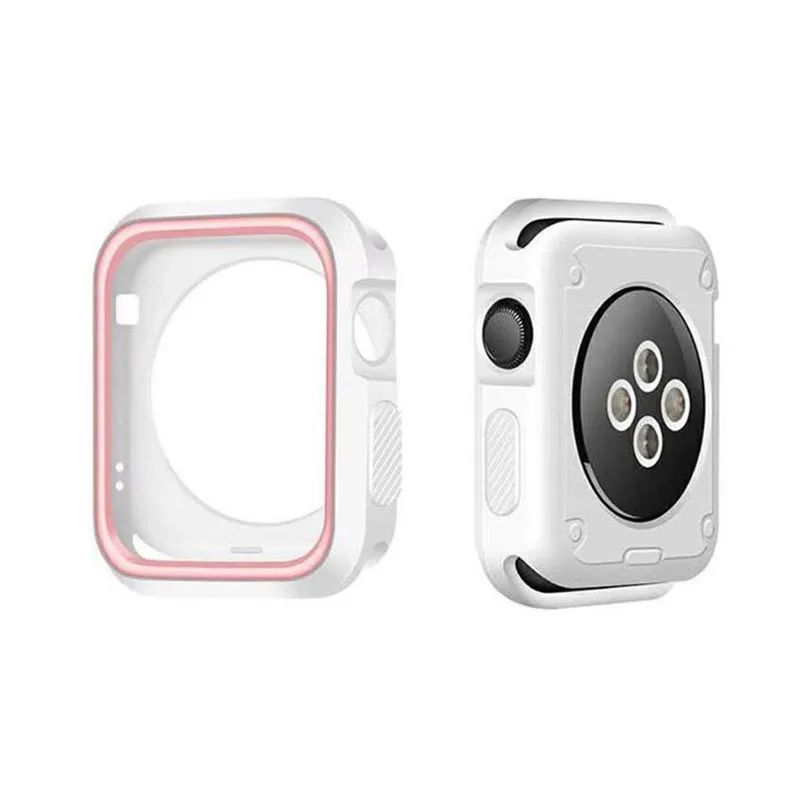 Мягкий силиконовый из ТПУ чехол Полный в виде ракушки рамки для iwatch Apple Watch серии 1