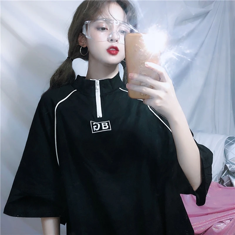 Новинка Летняя женская одежда ulzzang Корейская хипстерская стильная свободная