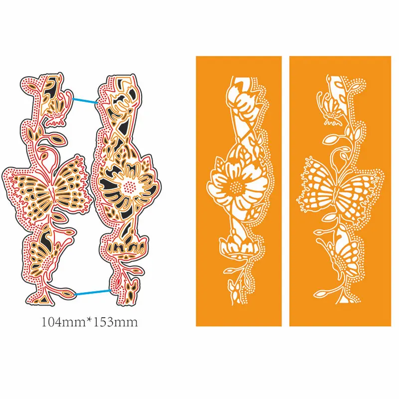 Бабочка кружева границы металлические режущие штампы трафарет для DIY декора нож