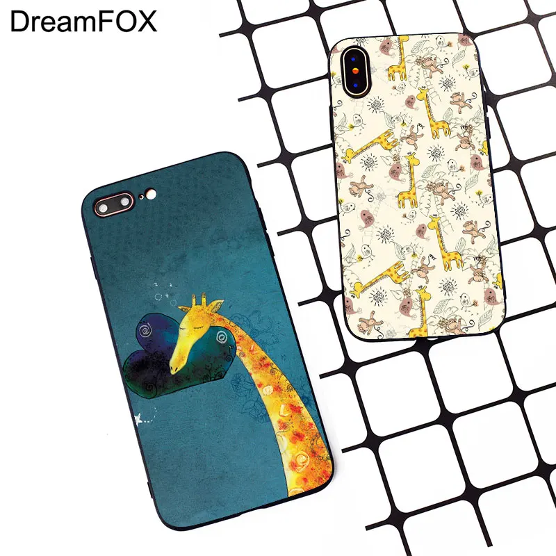 M228 Черный силиконовый чехол с забавным жирафом для Apple iPhone 11 Pro XR XS Max X 8 7 6 6S Plus 5 5S 5G