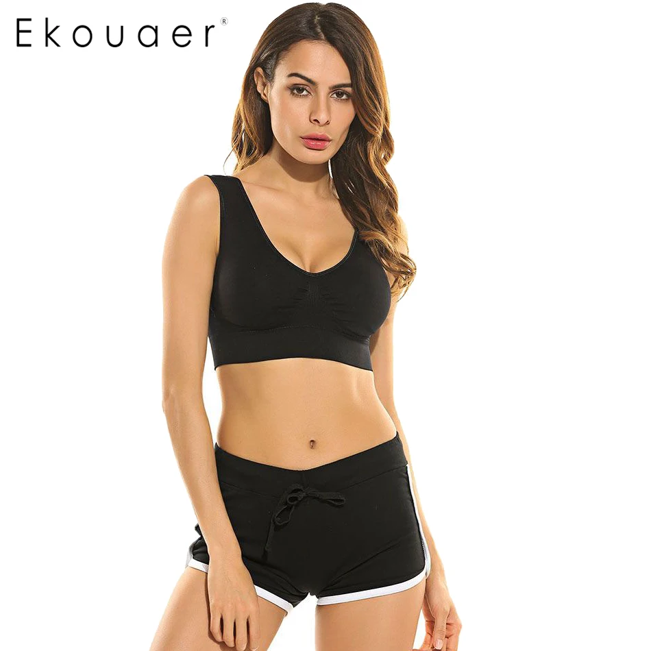 Ekouaer Women Nursing Bra Seamless Wire Free Underwear Padded Basic Thin Mother Size M L XL Black And Nude | Женская одежда
