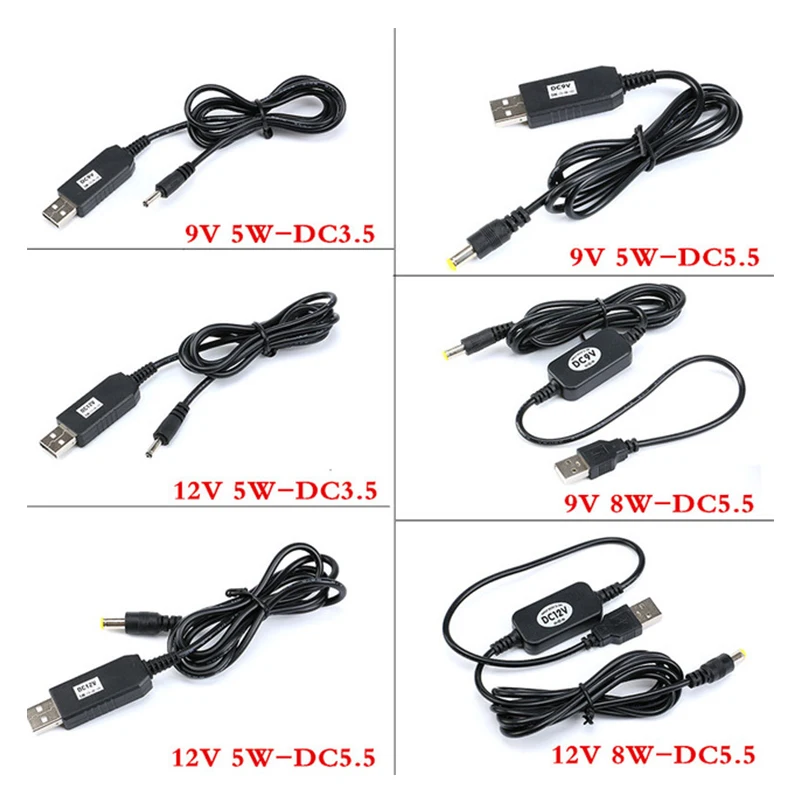USB Step Up Cable DC 5V to 9V 12V Boost Module Converter Adapter 5W 8W 3.5*1.35/5.5*2.1mm Connector Plug | Обустройство дома