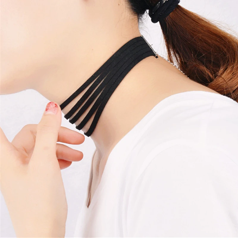 Ожерелье из черной замши многослойное кожаное бархатное ожерелье ювелирные