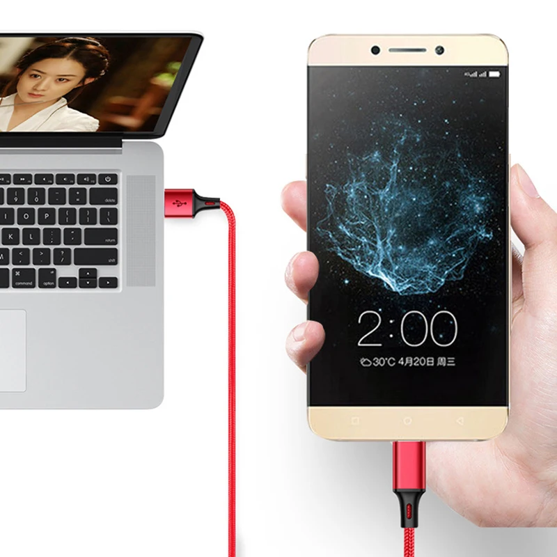 Usb кабель с нейлоновой оплеткой Тип USB C для samsung S9 S8 2A Быстрая зарядка usb c Xiaomi mi 8 6 A1