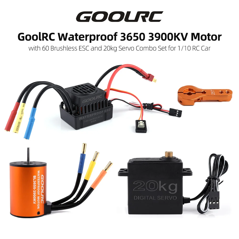 GoolRC водонепроницаемый 3650 3900KV 4300KV двигатель 60A бесщеточный ESC 20KG 25KG сервопривод с