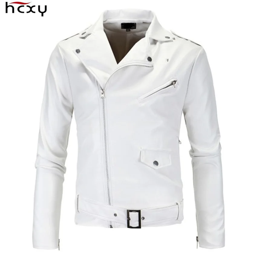 Мужские мотоциклетные куртки HCXY 2019 из искусственной кожи верхняя одежда мужская
