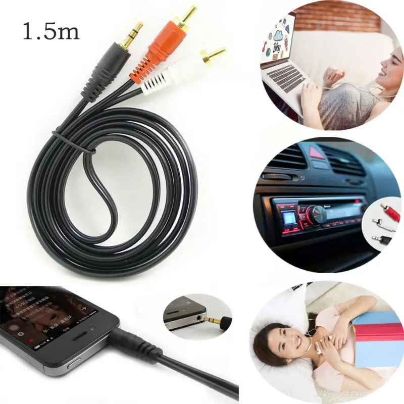3 5 мм штекер стерео мини джек RCA для 2 разъемов мама Twin Phono кабель Lead PC ТВ Aux