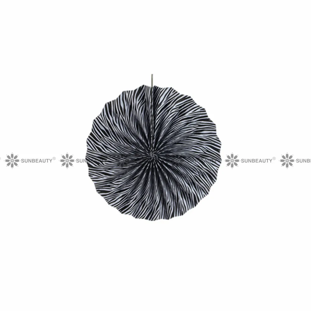 Черный и белый декор для дня рождения 6 шт./компл. бумажные розетки веерный фон