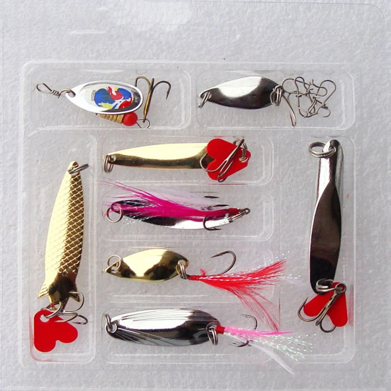 2020 12 шт. рыболовные приманки цвета рыболовная ложка металлическая приманка