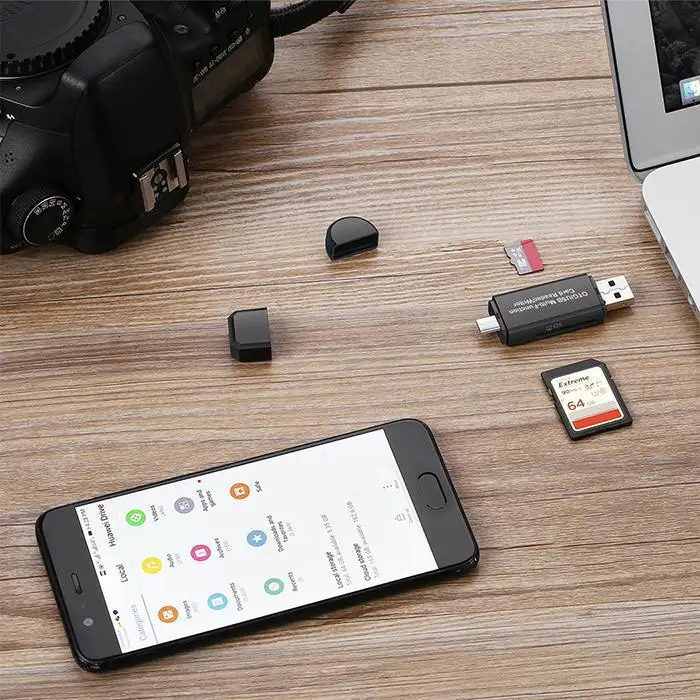Портативный USB 2,0 High Speed кард-ридер для MicroSD, SD, tf-смартфона компьютера Windoes 8,7, Vista XP и т. д