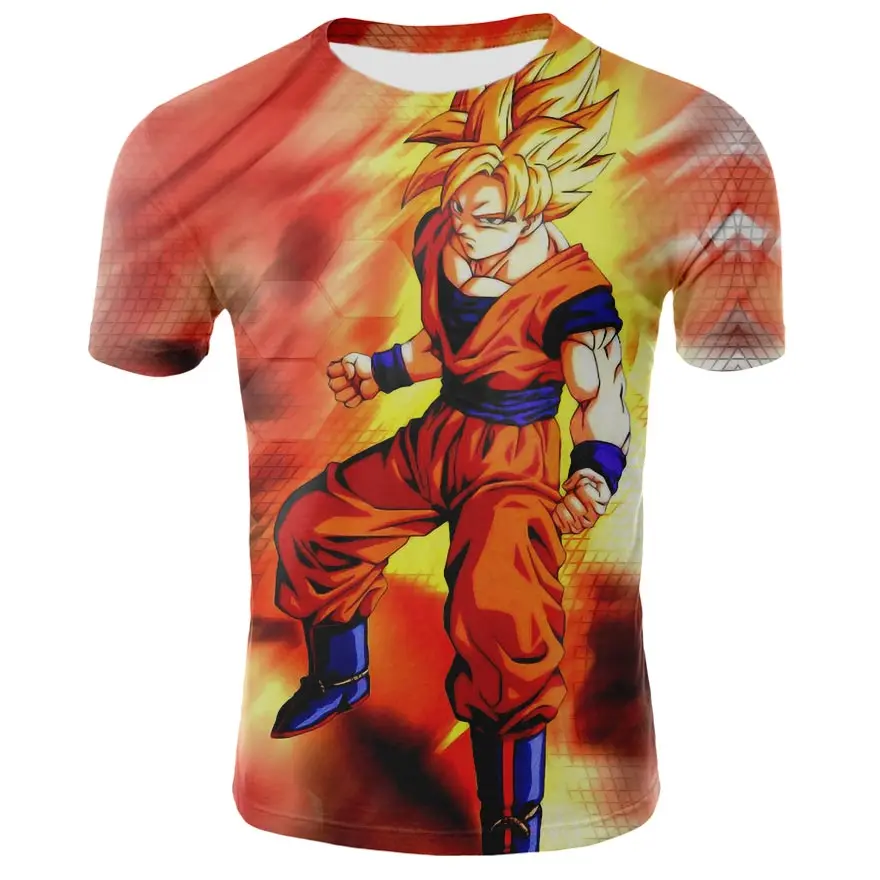Мужская и женская футболка с 3D принтом Dragon Ball Повседневная из полиэстера круглым