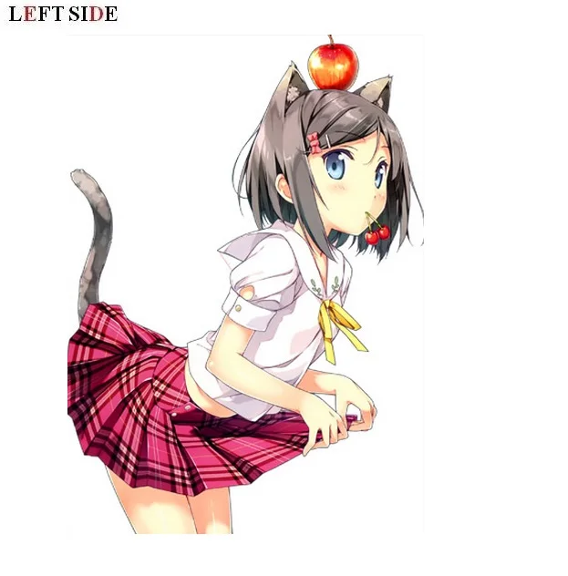 Наклейки для автомобиля на левую сторону с персонализированным дизайном аниме, милого граффити, сексуальной бойцовой красотки, гоночные, водонепроницаемые.