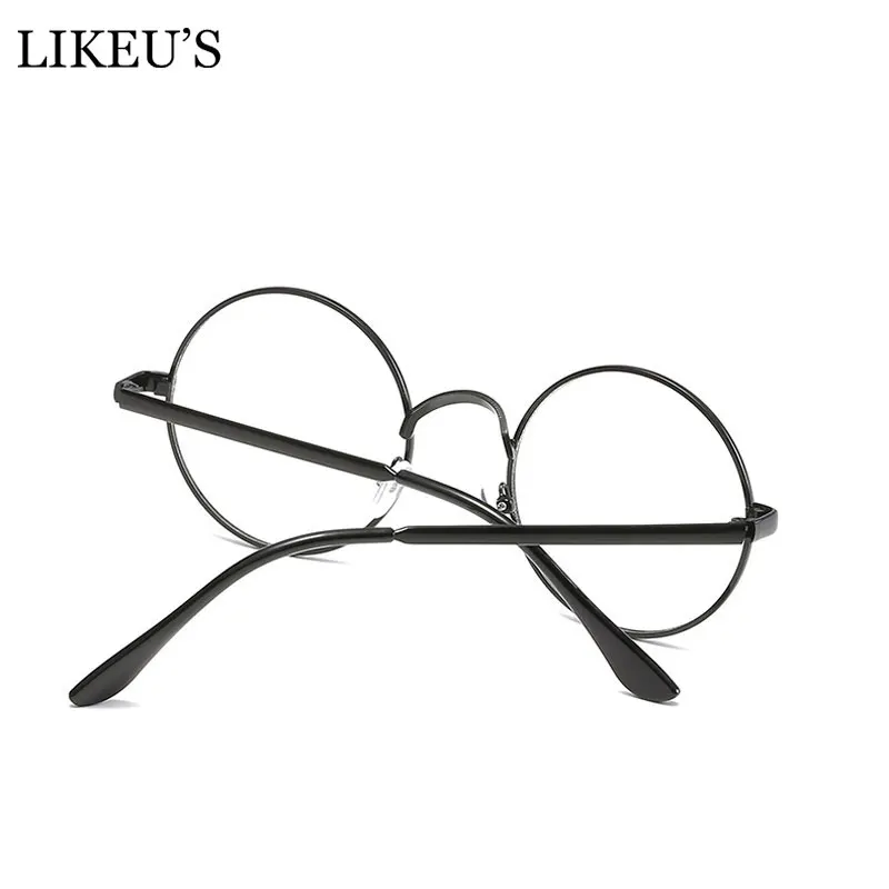 Милые круглые простые очки LIKEU'S, оправа для мужчин и женщин, унисекс, модные повседневные прозрачные металлические оптические очки, аксессуары