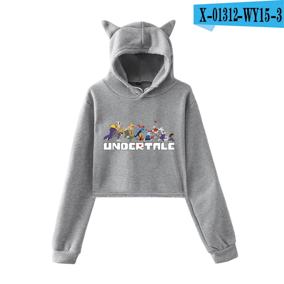 Undertale Sans мультфильм толстовка пуловеры для женщин корейский стиль Kpop худи с кошачьими ушами Повседневная Осенняя Толстовка с длинным рукавом для женщин - Цвет: H