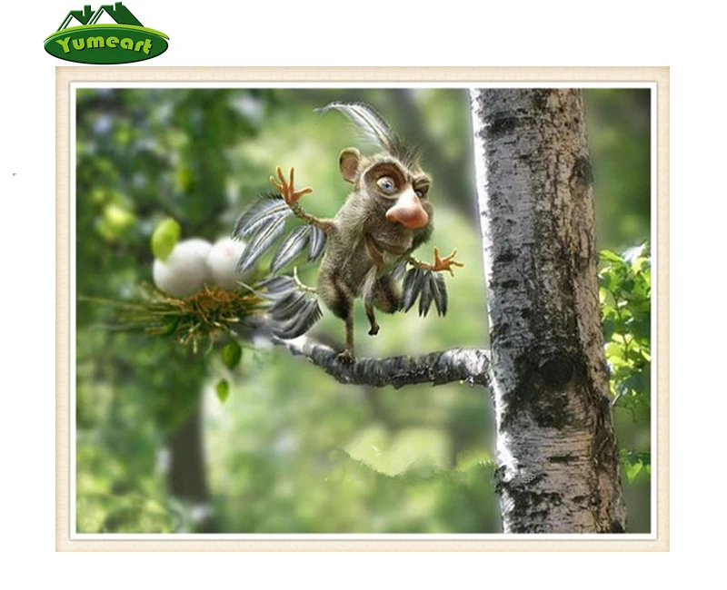 5D алмазная живопись сделай сам милые животные на ветке дерева узор стразы