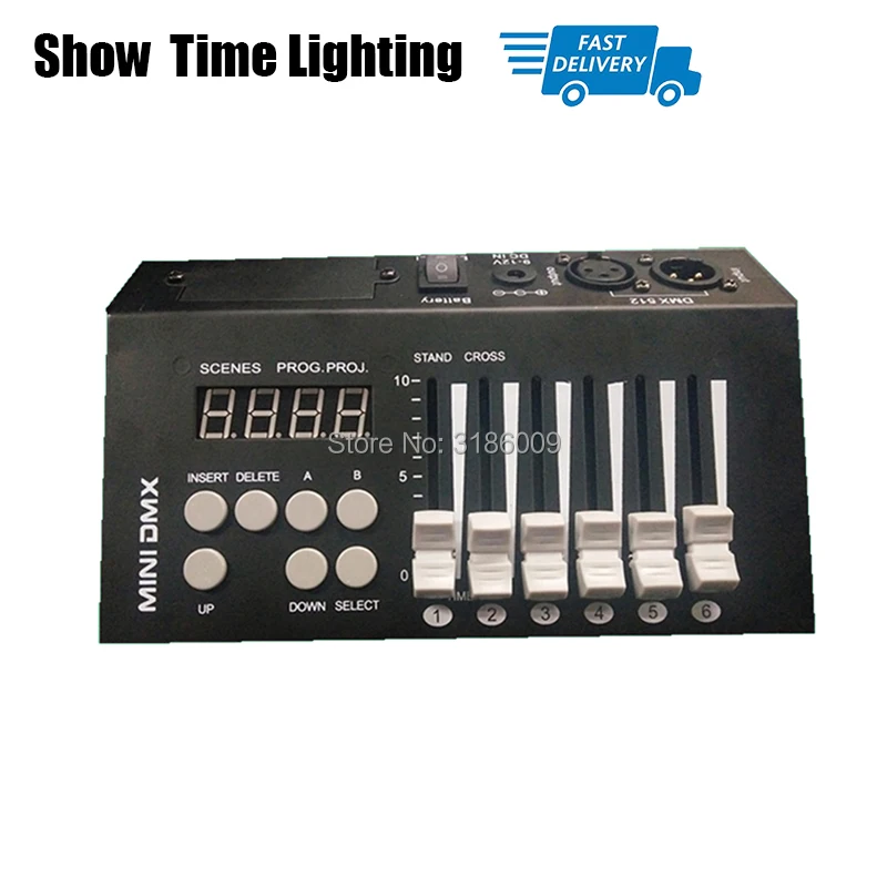 Быстрая доставка мини DMX 54 контроллер с батареей сценическое освещение DJ